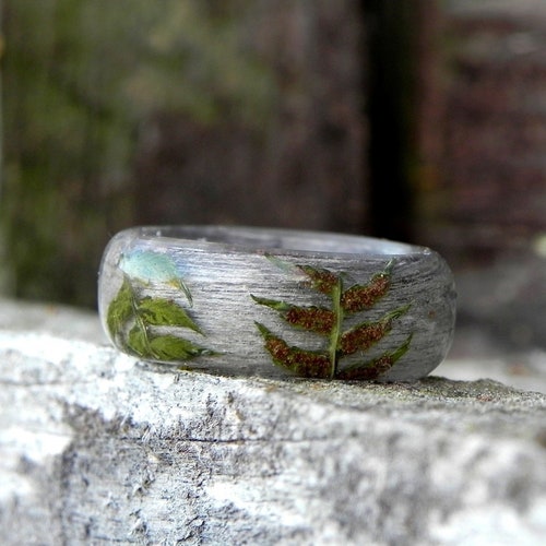 Forest Wood Ring Plant Wooden Ring Resin Wood Rings Women - Etsy