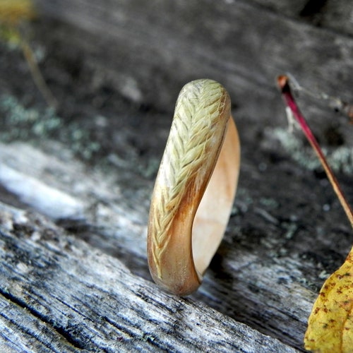 Celtic Wooden Ring Resin Wood Ring Plant Wooden Ring Unique - Etsy