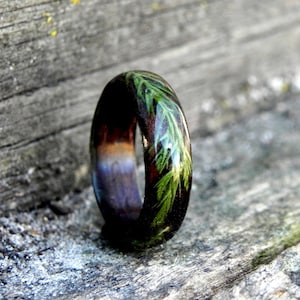 Bague en bois de genévrier, forêt pour vous, bague en bois brun, bague en bois courbé pour homme, alliances en bois, bijoux en bois pour femmes, bague en bois Nature, FORÊT