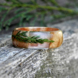 Wood ring men, Juniper wood ring, Wooden birch ring, Wooden rings for men, Wedding ring men, Juniper jewelry, Wood resin ring,Birch ring