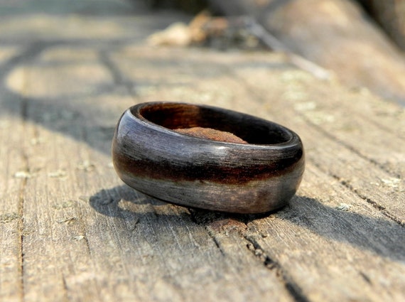 Anillo de madera para hombre Anillo de madera de doble cara Anillo de hombre promesa Anillo