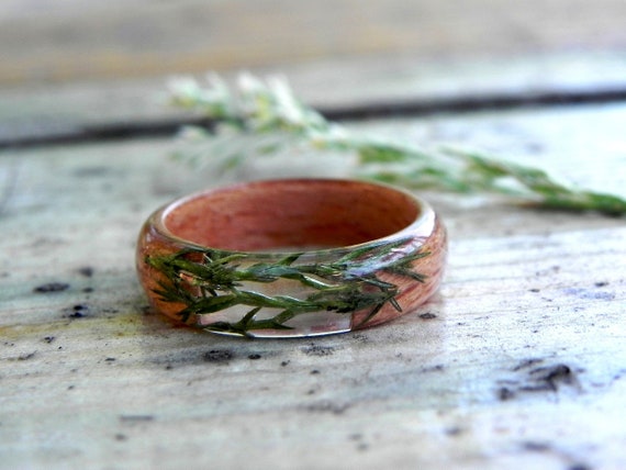 Juniper Wood Ring, Mens Wooden Rings, Terrarium Wood Jewelry