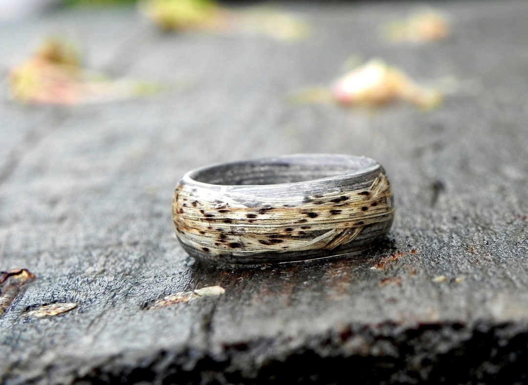 Grass Wood Ring, Plant Wooden Ring, Resin Wood Ring, Romantic Women ...
