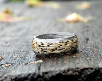 Grass wood ring, Plant wooden ring, Resin wood ring, Romantic women ring, Nature wedding rings, Men bentwood ring, Wood jewelry, Forest ring