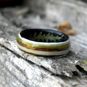 Magic fern ring, Wood forest ring, Nature wedding rings, Bentwood engagement ring, Wooden jewelry, Resin wood ring, Men fern ring, Forest