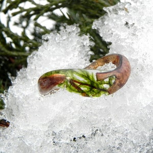 Hochzeitsring Wald, Moos Naturring, Harz Holzring, Bentwood Rinde Ring, Frauen Ehering, Holz Männerring, Moos Holz Schmuck, Wald