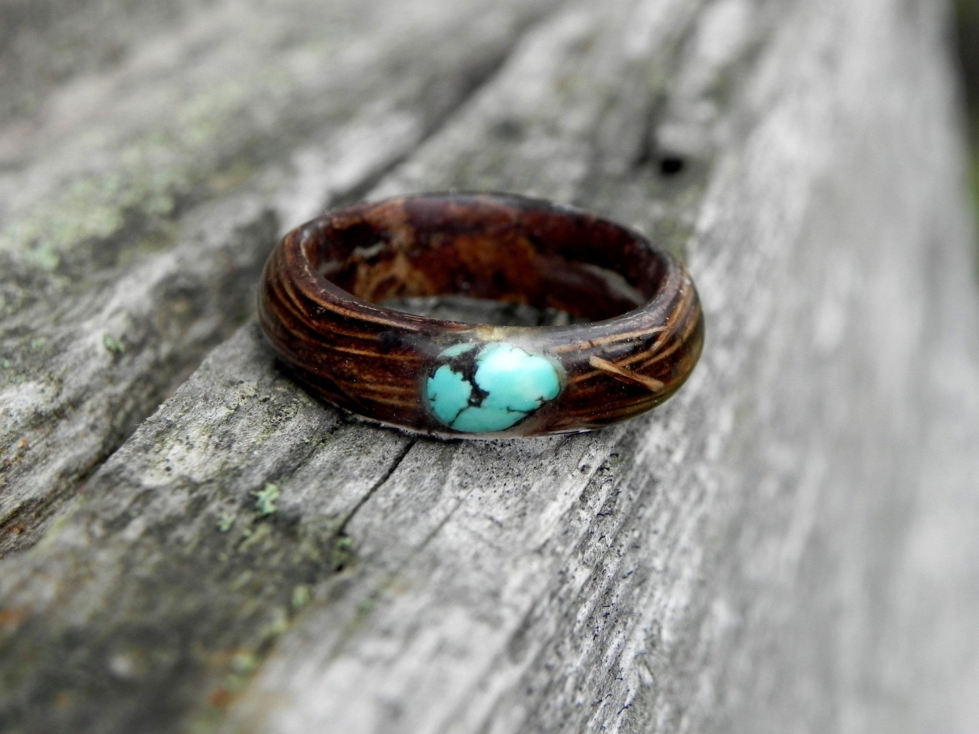 customized turquoise wood ring jewelry making