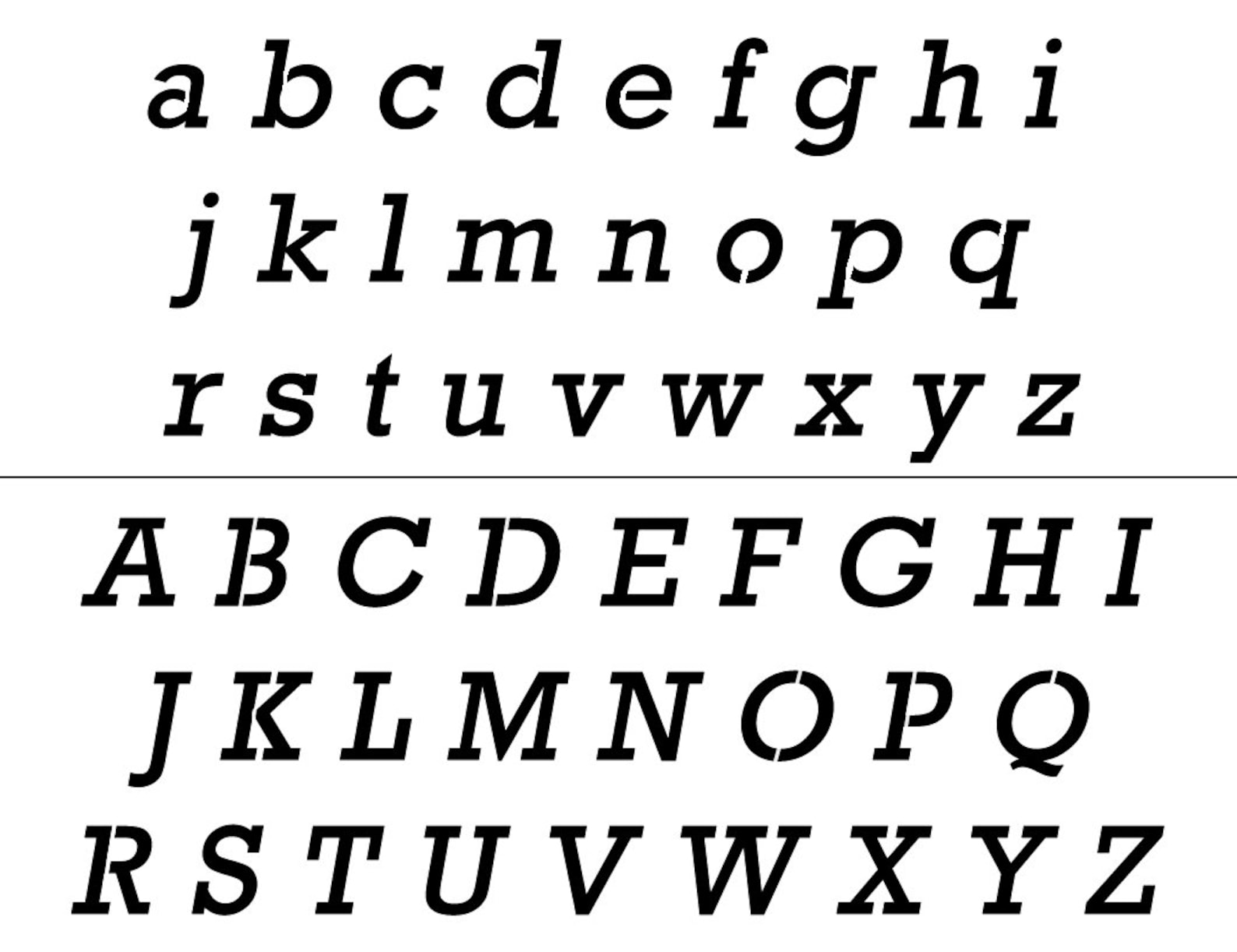 Alphabet Stencil Capitals and lowercase. Large size 4 inches | Etsy