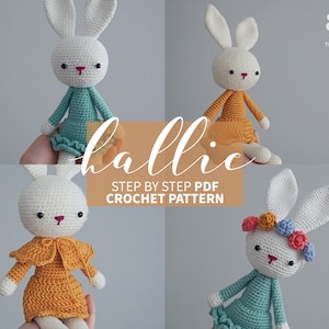Amigurumi DIY Crochet Rabbit Pattern PDF - Hallie the Bunny