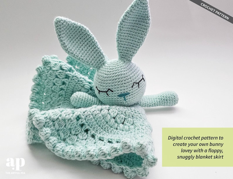 Bunny Lovey Crochet Pattern PDF – Amigurumi Baby Security Blanket, DIY ...