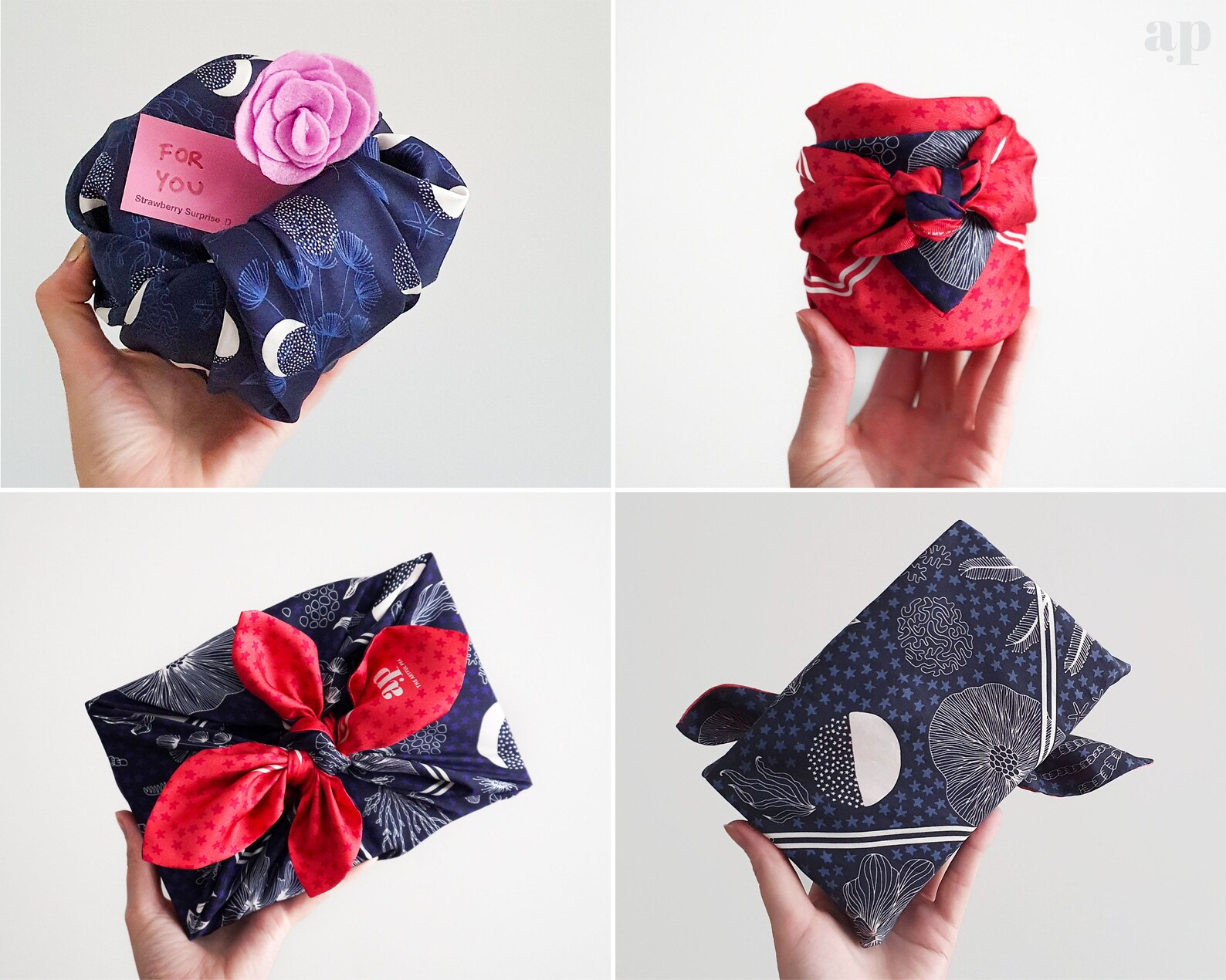 Luxe Reversible Wrapping Silk Scarf Furoshiki to Use for Etsy