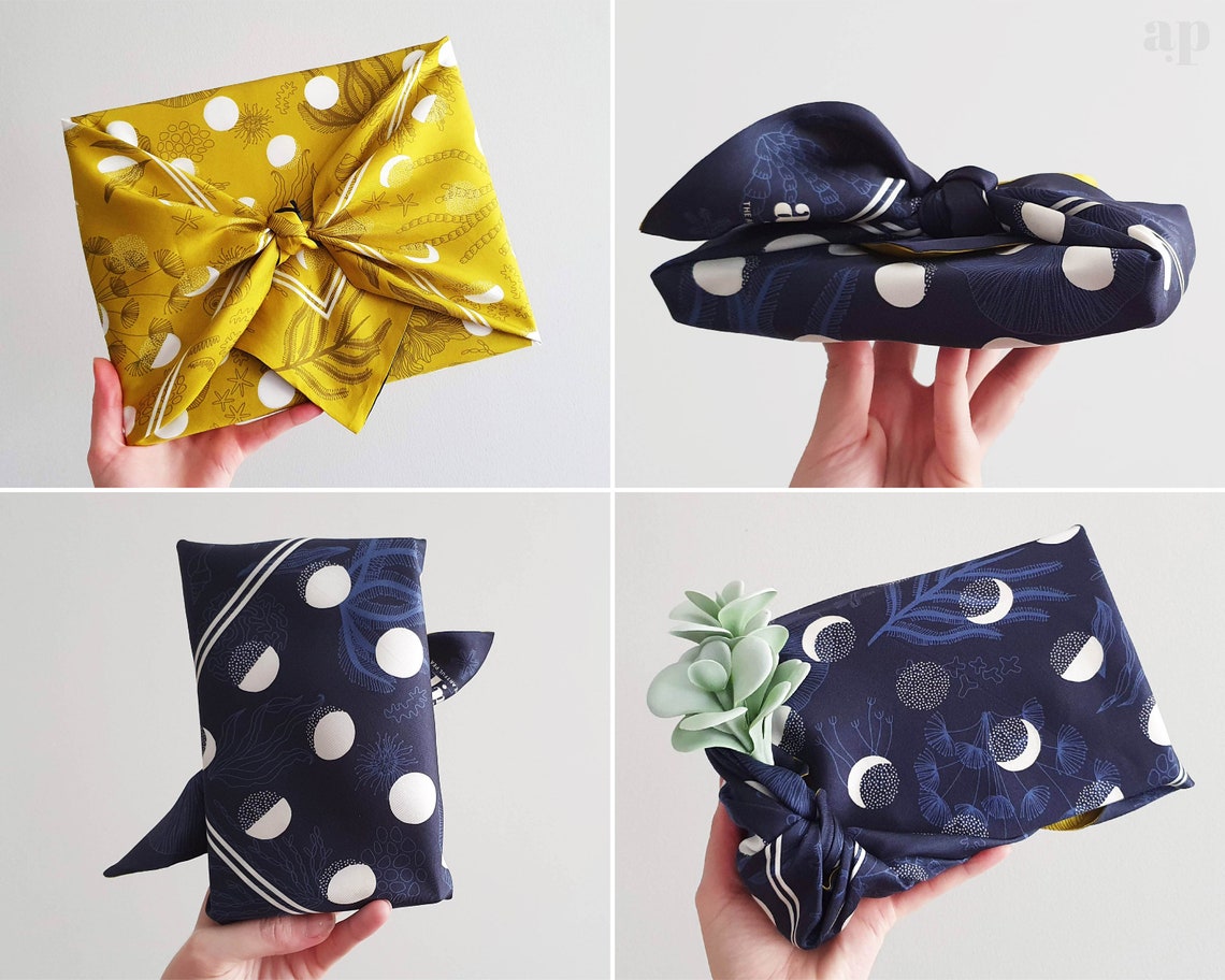 Luxe Reversible Wrapping Silk Scarf Furoshiki to Use for Etsy