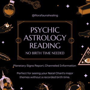 Psychic Astrology Natal Chart Reading, Planetary Signs Reading, No Birth Time Needed Psychic Astrology Reading, Planetary Sign Reading