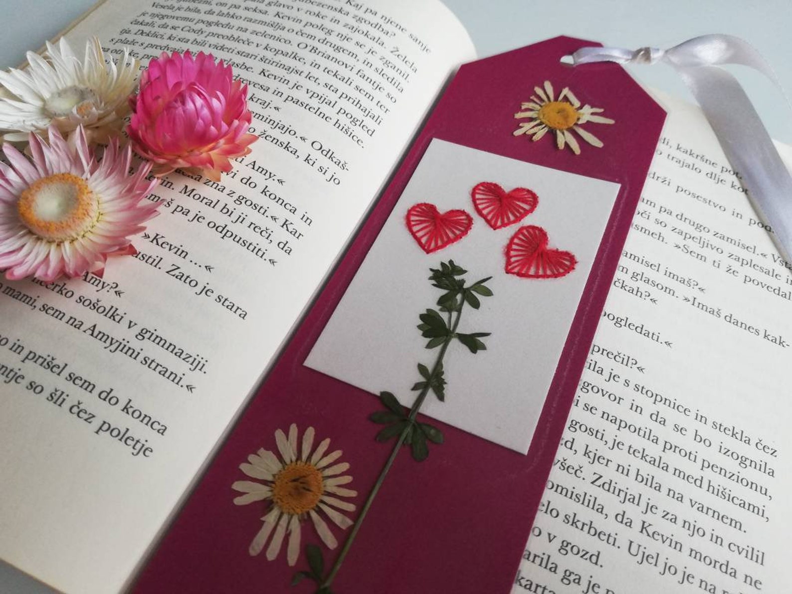 Valentinstag Lesezeichen / Herz Lesezeichen / genäht Herz Etsy