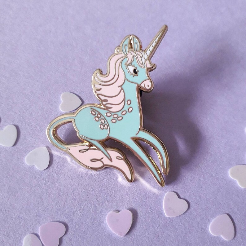 Unicorn hard enamel pin unicorn gift pastel pins unicorn Etsy