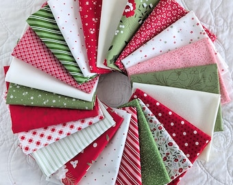 Christmas in July - 22 FQ Curated Bundle - Assorted Moda Fabrics Collections - Curated Fat Quarter Bundle