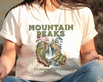 Bergtoppen en rustige beekjes beschermen onze nationale parken shirt Indie Camping Granola Girl Esthetische Gift Save the Environmental Shirt