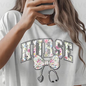 Wildflower Nurse T-shirt Floral Stethoscope Tee, Floral Nurse Shirt, Cute Nurse Gift, Flower Medical Tee, Nurse Graduation Gift, Healthcare