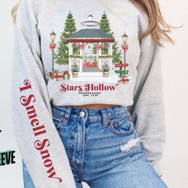 Christmas Winter Carnival Sweatshirt I smell snow  Christmas Gazebo coffe lover tv show nostalgia
