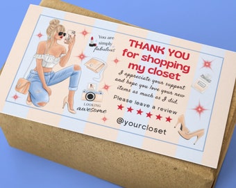 Thank you for shopping my Closet Cards, Poshmark thank you cards, Thank you Business Cards, Online boutique thank you cards, Boss Babe Cards