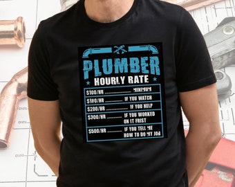 Klempner Stundensatz Shirt, Klempner Dad Shirt Lustiges Klempner T-shirt, Shirt für Klempner, mein Vater ist ein Klempner, Geschenk für Papa Vatertag