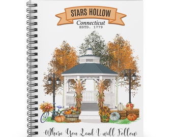 Benutzerdefinierte Conneticut Herbst Festival ich rieche Schnee Gazebo Spirale linierte Notizbuch Hardcover Junk Journal Penpal Briefschreiben Geschenk