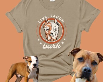 Pitbull Shirt,  Live Love Bark Funny Tee, American Pitbull Gift, Pitbull Mom, American Pitbull Dad, New Pitbull owner gift