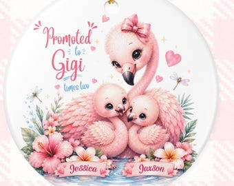 Personalisierter Weihnachtsschmuck für die erste Oma von Zwillingen, befördert zu Gigi, Nana und Mimi, individuelles, doppelt gesegnetes Weihnachtsandenken zur Baby-Enthüllung