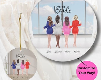 Benutzerdefinierte Brautjungfer Andenken Ornament Geschenk für Brautjungfer Geschenk für Bachelorette personalisierte Brautparty Ornament
