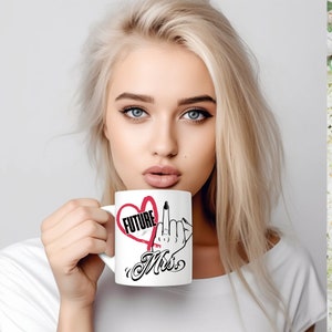 FUTURE MRS Becher Braut zu sein Becher Verlobungsgeschenk für Verlobte Becher Verlobung Mittelfinger Becher Mittelring Finget Geschenk für Braut Wifey Becher