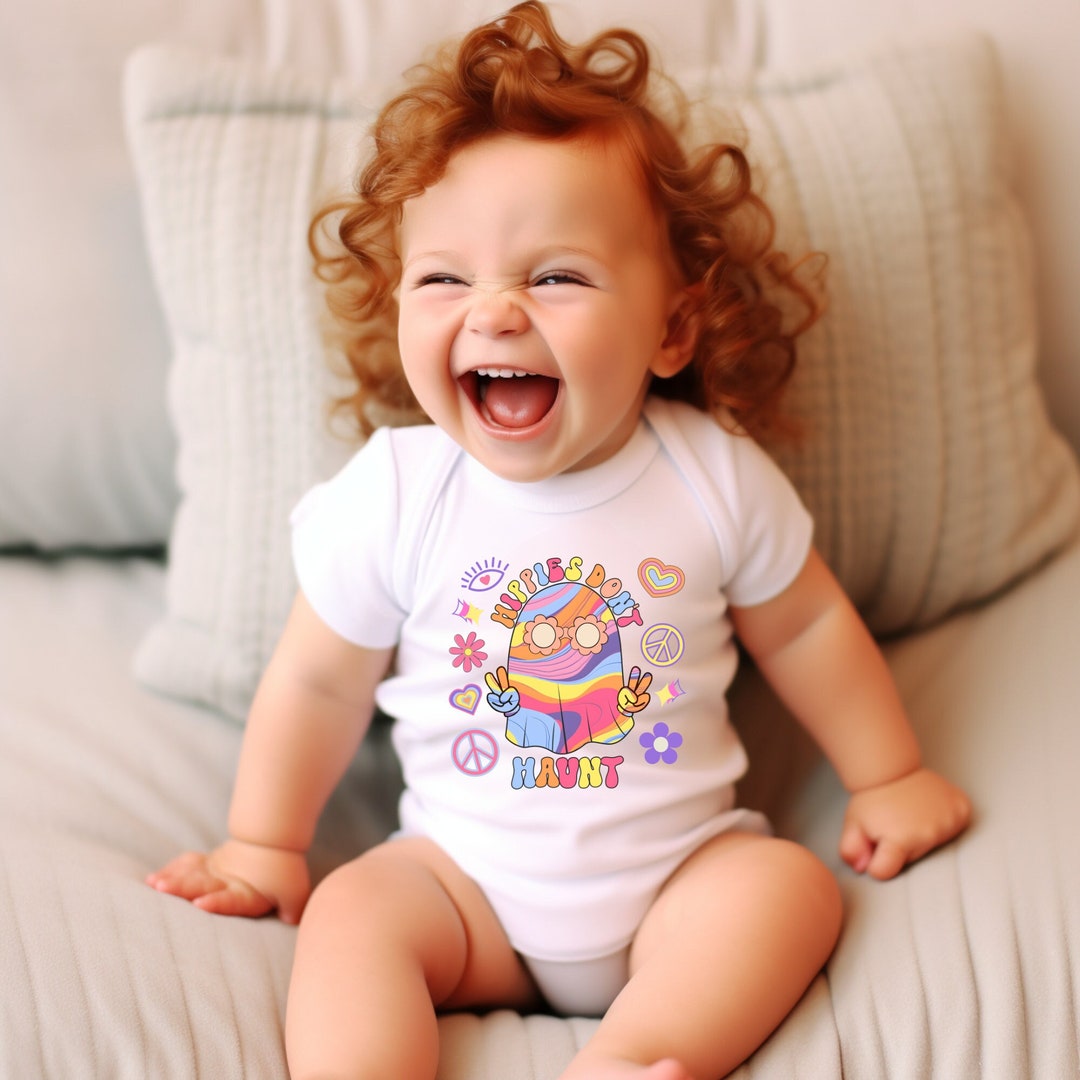 Retro Hippie Ghost Onesie Hippies Dont Haunt Halloween Etsy