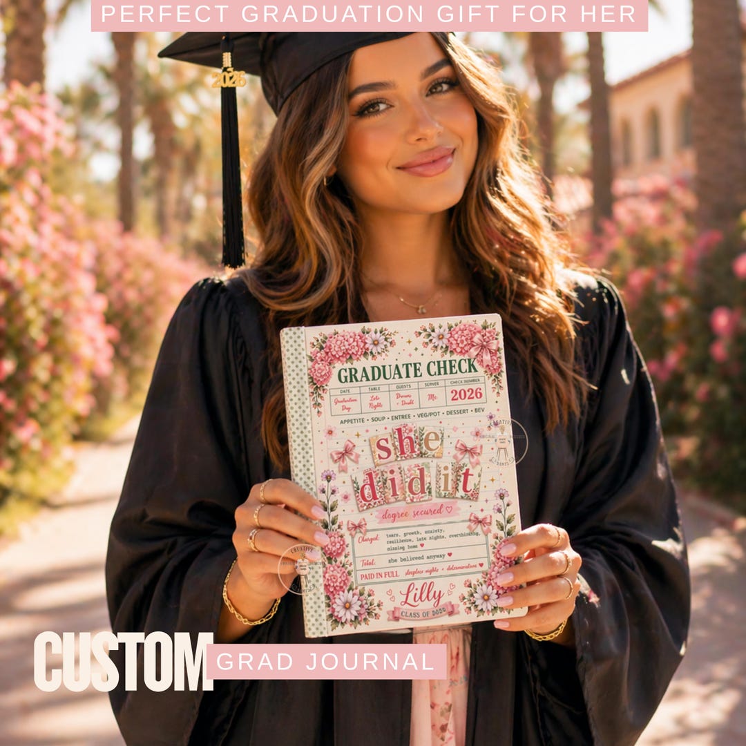 Personalized College Graduation Notebook, Custom Pretty Name Graduate ...