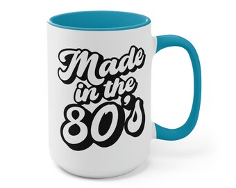 Made in the 80's Two-Tone Coffee Mugs, 15oz