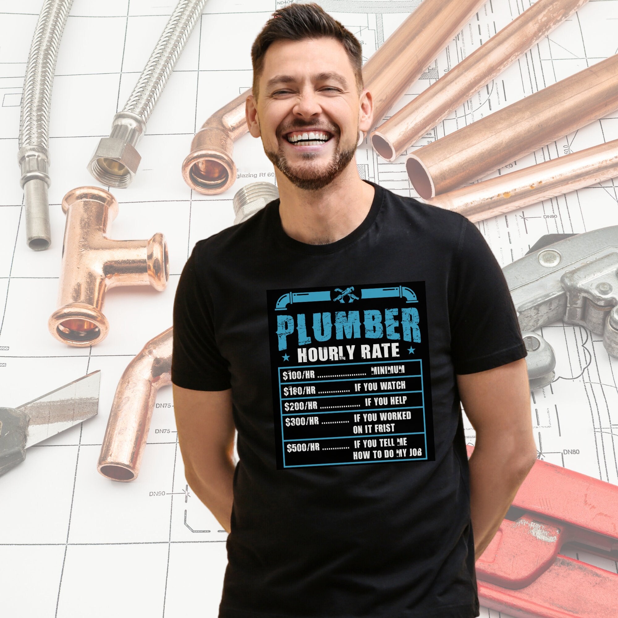 Witty I'd Tap That Meme Plumber Gifts T-Shirt Cool Plumber Handyman Gift  Shirt With Funny Sarcasm Long Sleeve T Shirt by Creekman
