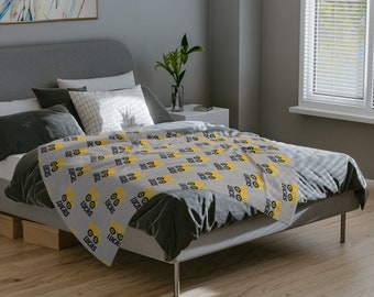 Benutzerdefinierte Baustelle Kipper Minky Decke für Kinder Samt Minky Decke Jungen Name Decke Geschenk für kleinen Jungen personalisierte Namensdecke