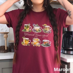 Nourish Your Soul Tee Herbal Tea Shirt Granola Girl Style Shirt, Granola Girl Aesthetic Tshirt, Herbal Tea Lover, Nature Inspired Tshirt