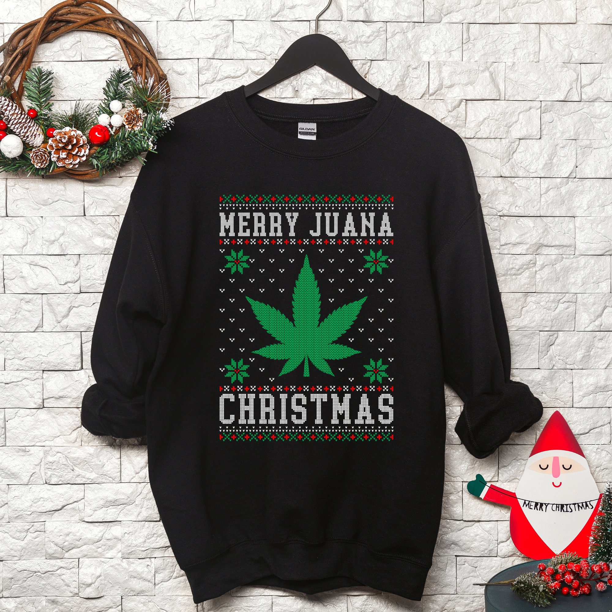 Ugly Christmas Sweater Marijuana UK