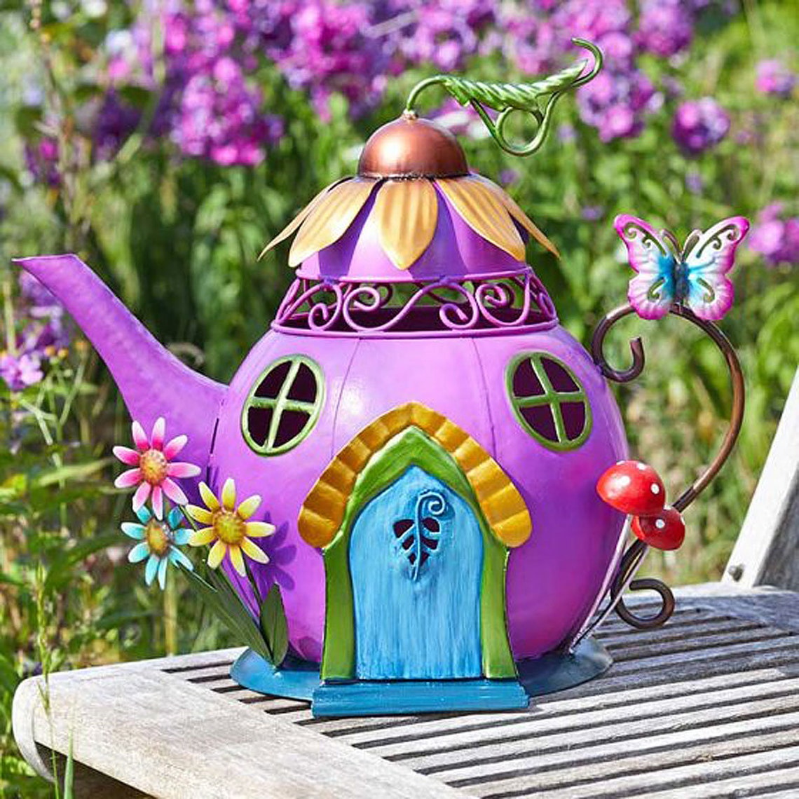Teapot Studio Fairy House Teapot Fairy Home Metal Fairy Etsy