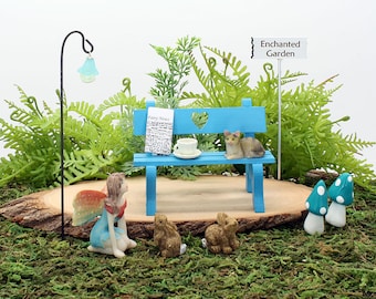 Fairy Garden Gift Set, Turquoise Collection 10 or 6 Piece Starter Pack for Miniature Fairy Garden, Fairy Garden Accessories