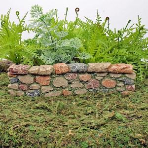 Curved Stone Wall, Miniature Stone Effect Curved Wall For Fairy Garden, One Wall Piece, The Fairy Garden, UK Fairy Garden