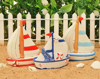 Little Sailing Boat, Miniature Sailing Boat, Resin Sailing Boat, Beach Themed Fairy Garden, Sea Side Fairy Garden, The Fairy Garden UK