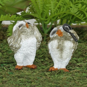 Whimsical Owls, Wise Old Owls, Miniature Owl Figure, Fairy Garden Accessory, The Fairy Garden UK