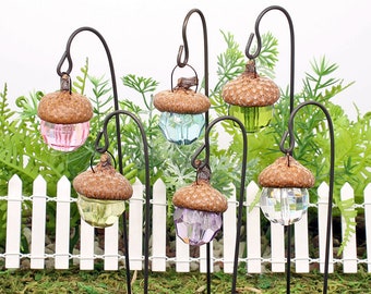 Acorn Cap Fairy Lantern, miniatuur Fairy Garden Acorn Cap lantaarn en haak, Fairy Garden accessoire, de Fairy Garden UK