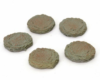 Stone Effect Stepping Stones, Set of 5 Miniature Round Stepping Stones, Fairy Garden Stepping Stone, The Fairy Garden UK