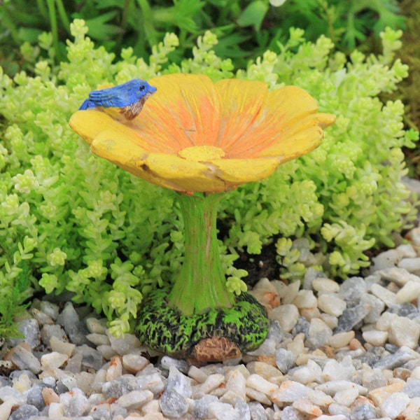 Flower Bird Bath, Flower Bird Table, Miniature Fairy Garden Bird Bath or Table, Fairy Garden Accessory, The Fairy Garden Uk