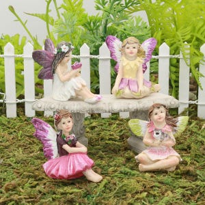Micro Mini Sitting Fairies, Tiny Sitting Fairy, The Fairy Garden, UK Fairy Garden