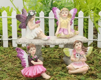 Micro Mini Sitting Fairies, Tiny Sitting Fairy, The Fairy Garden, UK Fairy Garden