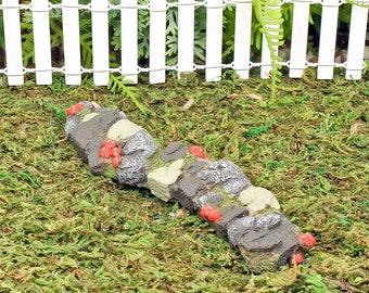 Stone Effect Pathway for Fairy Garden, Fairy Garden Pathway With Tiny Mushrooms, Fairy Garden Accessories, Miniature Fairy Accessory