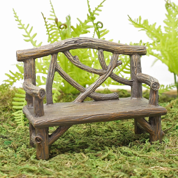 Log Effect Miniature Fairy Garden Bench, Fairy Bench, Fairy Seat, Fairy Garden Seat, Fairy Garden Furniture, The Fairy Garden UK