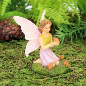 Fairy with Little Birds, Kneeling Fairy with Birds, Fairy Garden Figure, Fairy Garden Accessory, The Fairy Garden by Jennifer